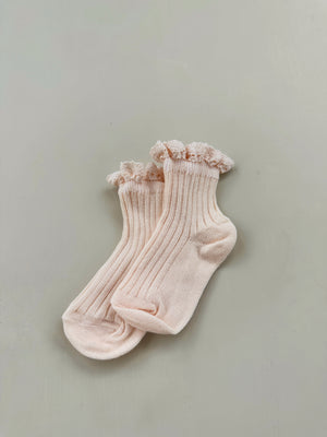Ribbed Lacey Ankle Sock ADULT+CHILD: Spring 23